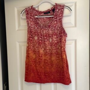 Red and Orange Sleeveless Top